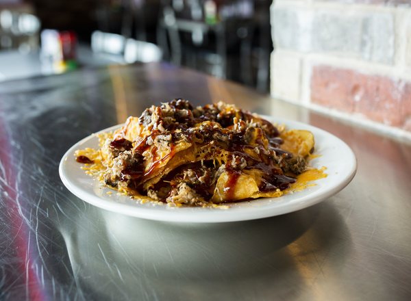 Pulled pork nachos from House Divided